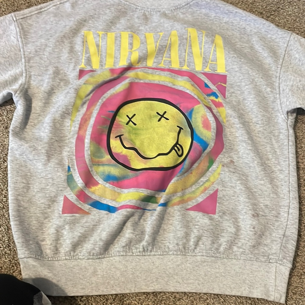 grey h&m nirvana hoodie